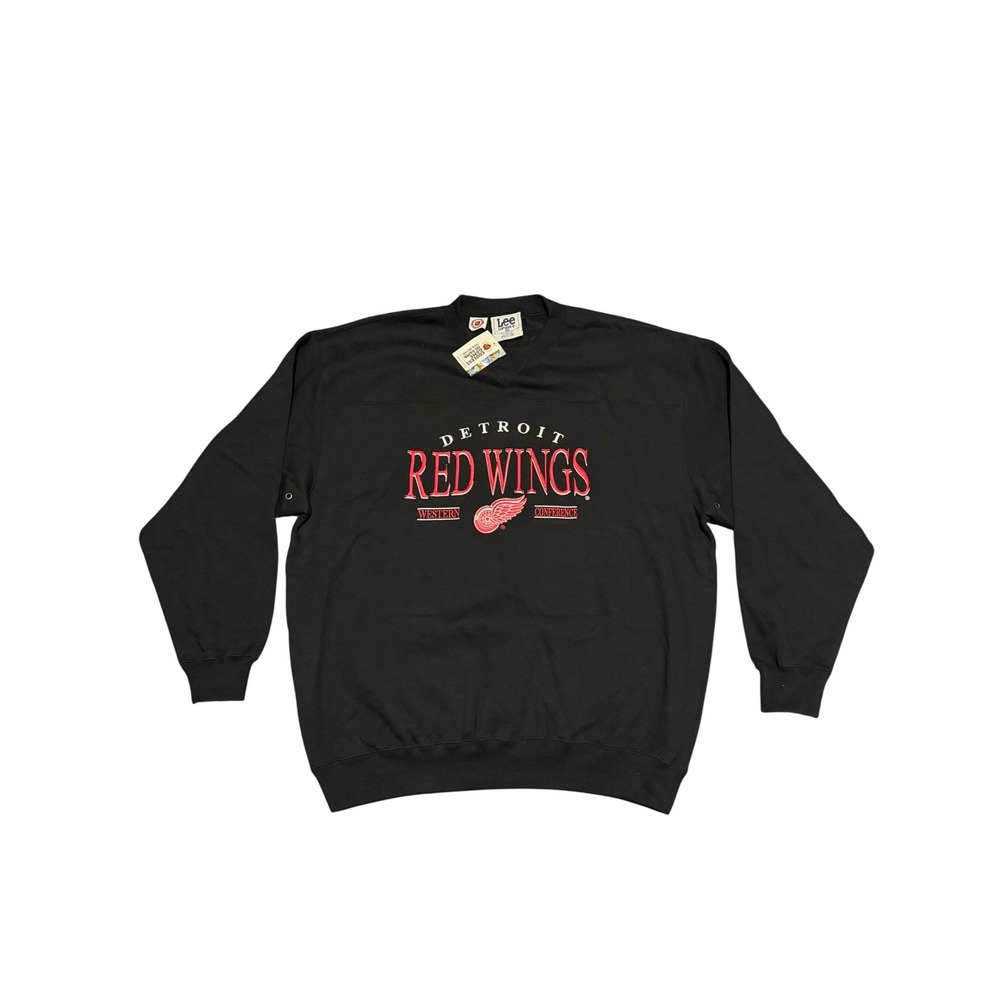 NWT Lee Sport Detroit Red Wings Sweatshirt Mens XL Black NHL Western Conference - Picture 1 of 5
